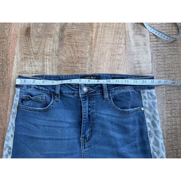 Judy Blue Women's Skinny Fit Mid Rise Cheetah Print Stripe Jeans Size 13/31 - Picture 11 of 13